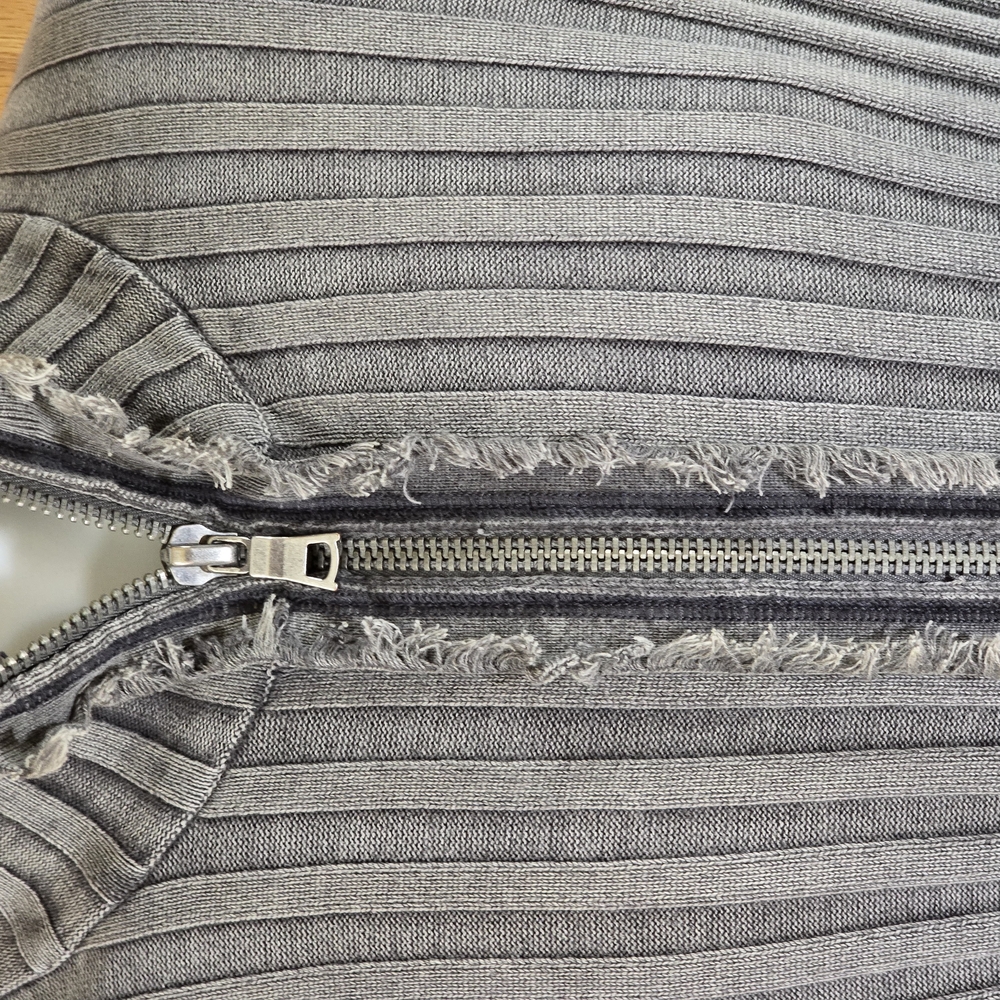 INC Gray Ribbed Cotton Zipper Shirt Jacket - Picture 7 of 7